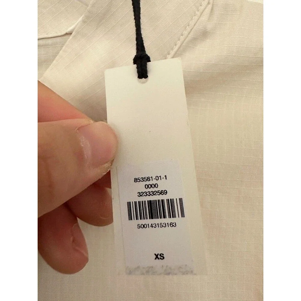 NWT Banana Republic Stretch Cotton Puff Sleeve Blouse White Cream Women's Sz XS